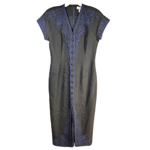 Marie St. Claire linen embroidered button dress